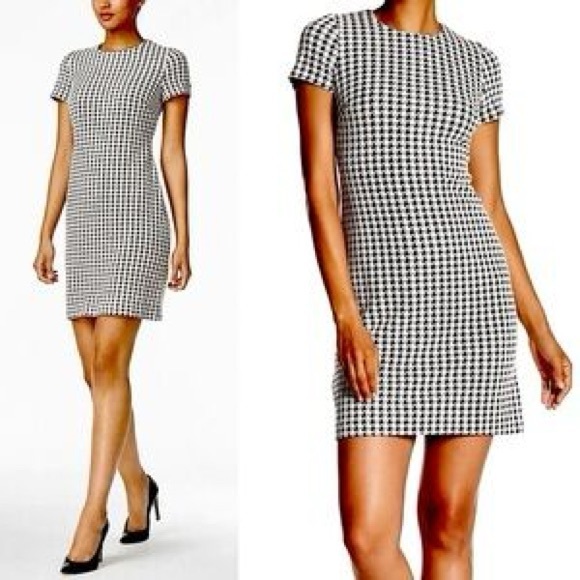 Dynamite - Bodycon Dress - Low Back V - Pencil Dress - Small - Houndstooth - Picture 4 of 11